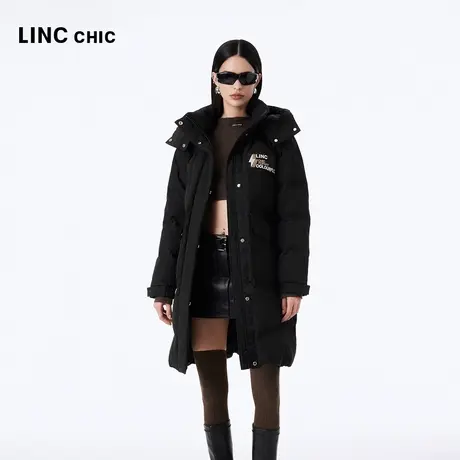 LINCCHIC金羽杰羽绒服女2023冬季新款都市防风保暖加厚中长款外套图片