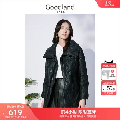 音儿美地女装2022冬季新款加厚翻领保暖外套赫本风白鸭绒羽绒服图片