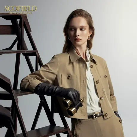 【新狩猎装】Scofield女工装风两穿七分袖衬衫短外套秋季上衣图片