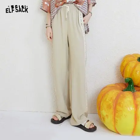 妖精的口袋高腰直筒裤女2023夏季新款宽松显瘦薄款阔腿休闲长裤潮图片
