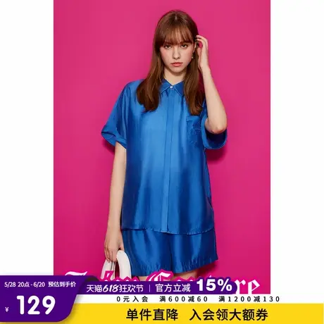 橘滋春夏新款JUICY COUTURE克莱因追梦精灵logo金属牌休闲短裤图片