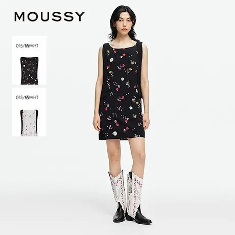 【新品试用】MOUSSY 2025夏季新品法式度假风花卉无袖飘带连衣裙图片