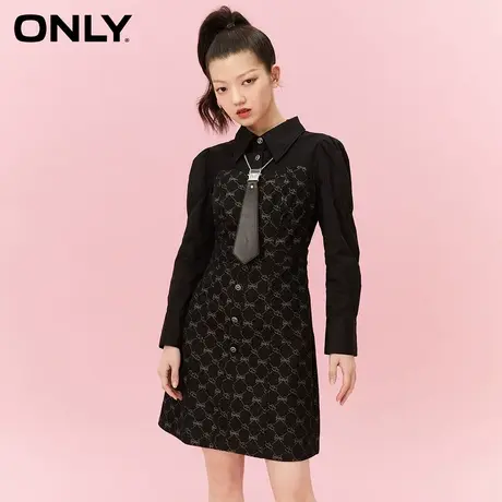 ONLY冬季时尚潮流休闲牛仔短款衬衫连衣裙女|122442017图片