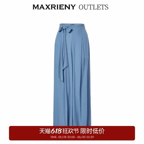 【奥莱】MAXRIENY廓形高腰阔腿裤修身雪纺休闲裤图片