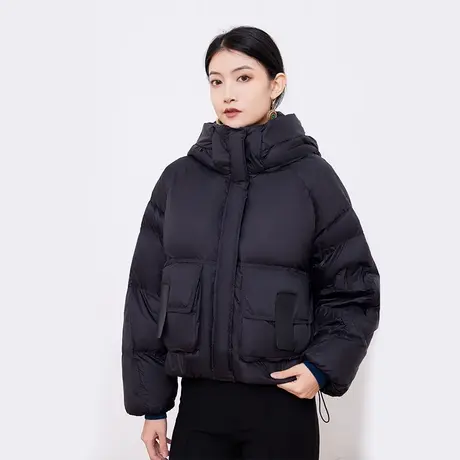 希区瑞普新款时尚百搭连帽短款加厚羽绒服女冬季小个子外套图片
