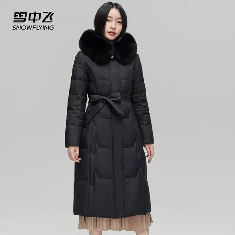雪中飞羽绒服女2023新款冬季狐狸大毛领长款收腰显瘦保暖轻奢外套图片
