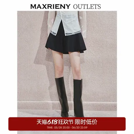 【奥莱】MAXRIENY不规则腰头时尚复古纽扣裤子短裤女裤裙图片