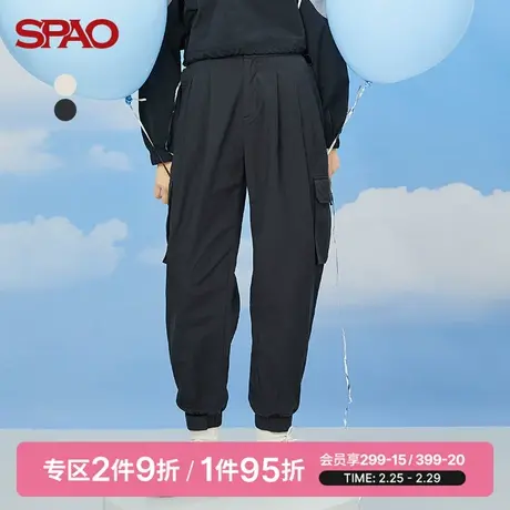 SPAO女士裤子春季新款束脚多口袋时尚百搭休闲长裤SPTAC23S26图片