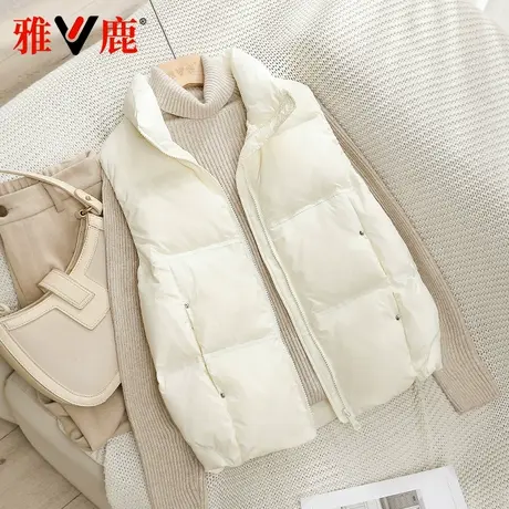 雅鹿官方正品2024新款羽绒马甲女背心韩版洋气马夹时尚外穿短款冬图片