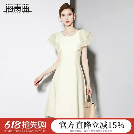 海青蓝 女装连衣裙夏女2025新款高级时尚气质海边出游设计感裙子图片