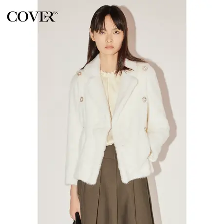 COVER冬季轻商务整貂毛皮短外套图片