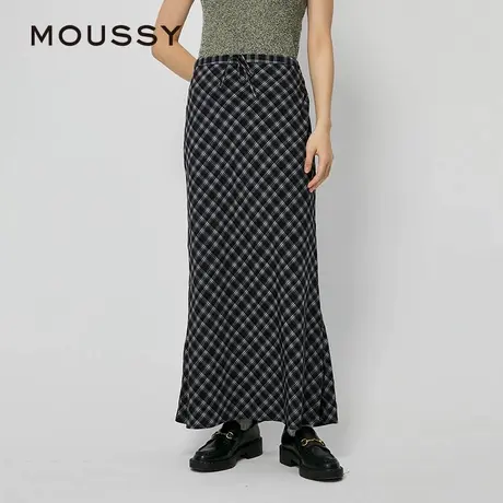【慧姐专享】MOUSSY 复古文艺风经典格纹长款半身裙028ISZ30-3011图片
