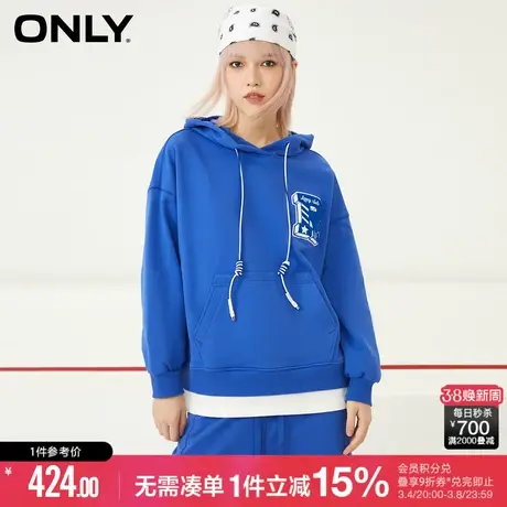 ONLY时尚百搭字母设计宽松连帽落肩卫衣女|12249S039图片