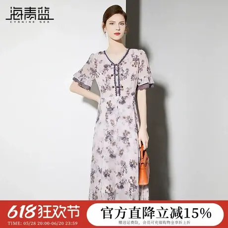 海青蓝 连衣裙夏女2025新款高级漂亮好看时尚气质休闲女装裙子图片