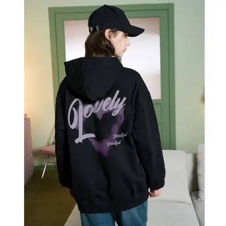 唐狮女款连帽卫衣春秋季宽松设计感潮牌oversize潮酷流行外套流行图片