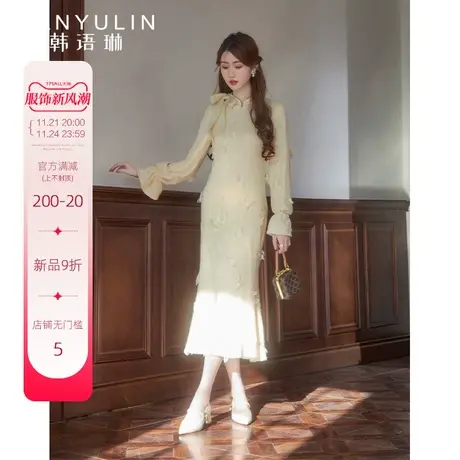 韩语琳法式连衣裙2025新款女夏季高级感气质显瘦设计感小众裙子图片