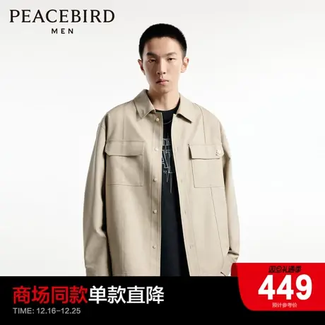 【商场同款】太平鸟男装长袖衬衣男2023年秋季工装衬衫B1CHD3103图片