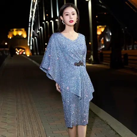 晚礼服连衣裙女小个子高级感轻奢显瘦高端宴会主持短款气质小礼服图片