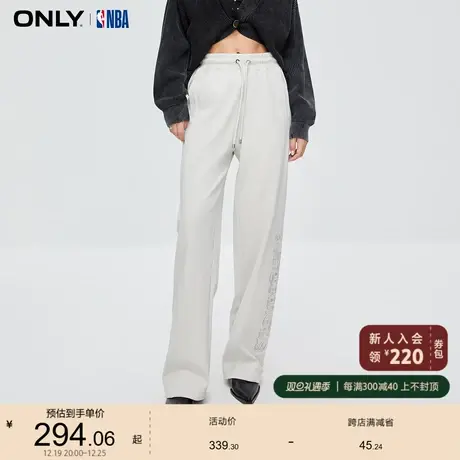 ONLY奥莱夏季NBA联名潮酷休闲刺绣高腰休闲裤女图片