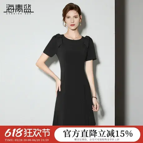 海青蓝 连衣裙女2025新款夏女装气质时尚度假中长款海边高级裙子图片