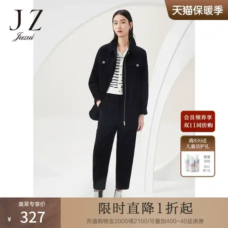 商场同款JZ玖姿灯芯绒哈伦裤女装2022秋季新款休闲裤子JWBQ11135图片