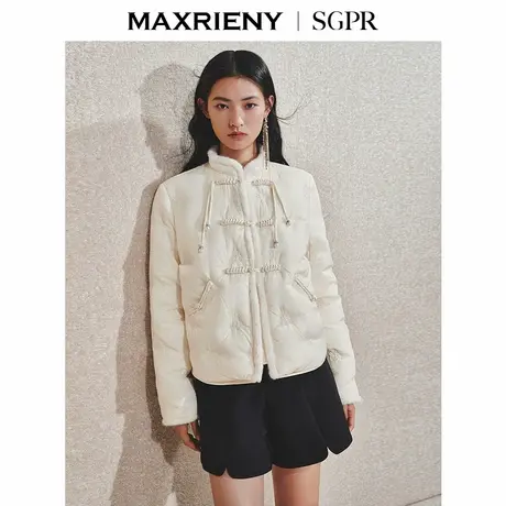 MAXRIENY贵雅新中式羽绒服短款24冬新款女装鸭绒国风立领保暖外套图片