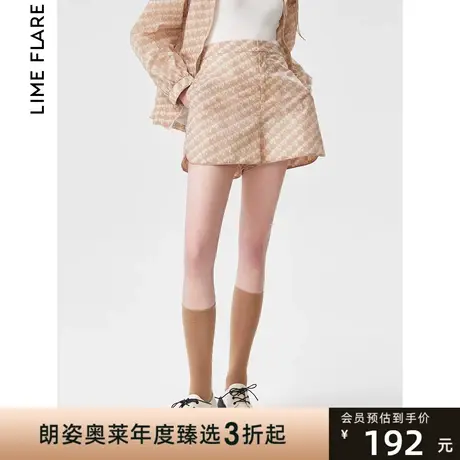 朗姿莱茵2023宽松运动风印花短裤女夏季新款设计感小众透气休闲裤图片