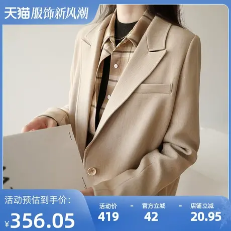 【清仓到手仅需99】毛呢西装外套女英伦风加厚小西服上衣小众休闲图片