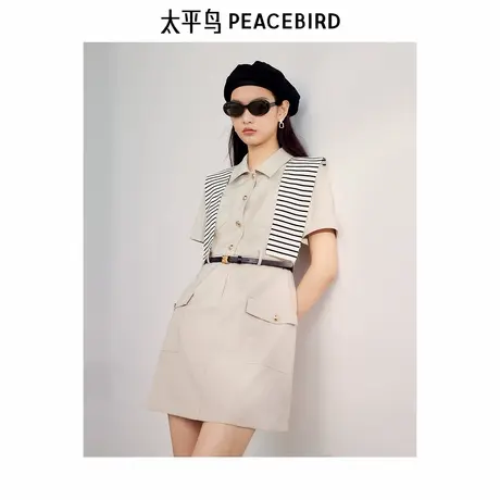 太平鸟女装2024秋季新款时髦披肩连衣裙A1FAE2489图片