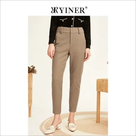 YINER音儿线上专选女装冬季高腰显瘦休闲裤图片