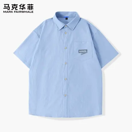 马克华菲衬衫短袖男2025新款透气宽松男士半袖衬衣时尚冰丝上衣X图片