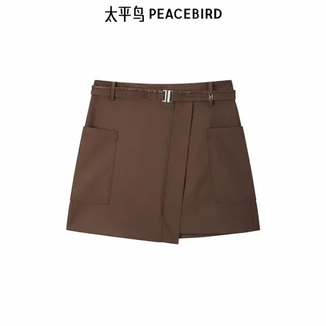 太平鸟女装巴恩风半身裙新款高腰A字短裙A1GEF1124图片
