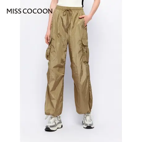 MISSCOCOON【反叛风潮】24春新款基础百搭休闲风束脚工装休闲裤图片
