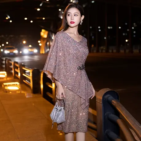 小晚礼服女平时可穿宴会年会高贵轻奢小众名媛高端气质显瘦连衣裙图片
