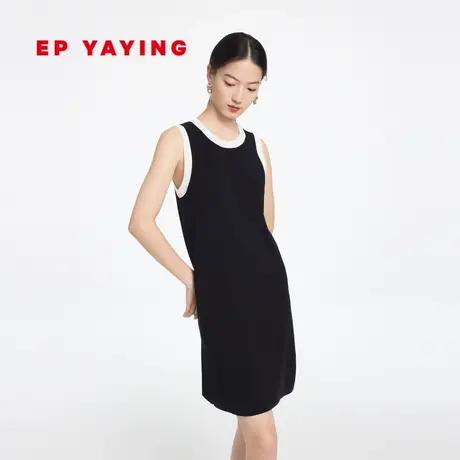 EP雅莹女装 抑菌三醋酸小黑裙 针织背心裙 2023夏装新款9403A图片