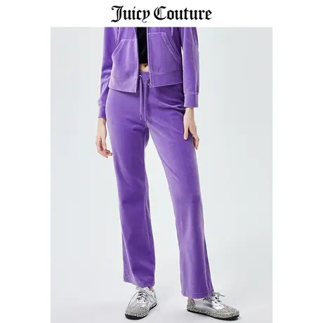 Juicy Couture橘滋休闲裤女2023春季新款美式运动直筒天鹅绒长裤图片