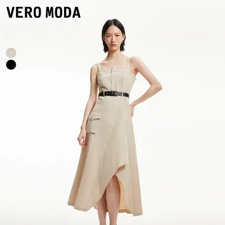Vero Moda连衣裙2024春夏新款不规则大裙摆吊带长裙图片