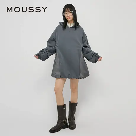 【慧姐专享】MOUSSY 运动机能风拼接抽绳连帽连衣裙028HAZ80-0611图片
