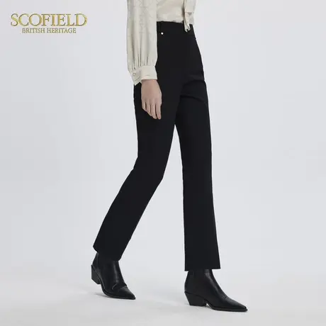 Scofield女装简雅修身长裤拉绒带腰袢职场通勤风长裤冬季图片