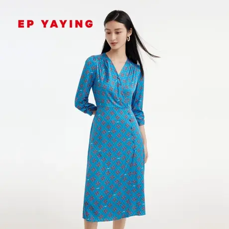 [真丝系列]EP雅莹女装 复古印花无袖连衣裙 2023新款4215A图片