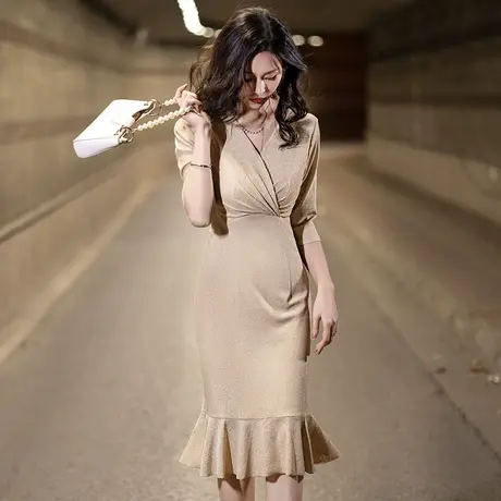 晚礼服裙女平时可穿法式高级感鱼尾气质高端大牌小礼服宴会连衣裙图片
