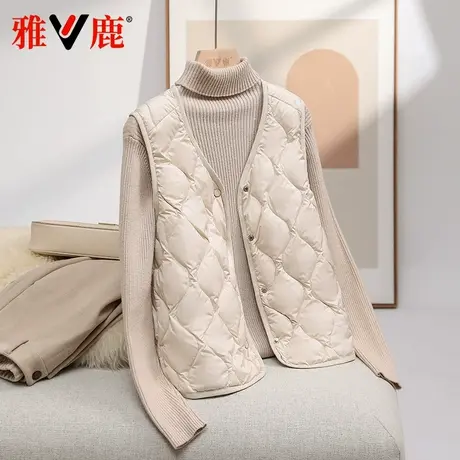 雅鹿2025初春季新款轻薄羽绒内胆女马甲内搭显瘦淑女坎肩背心外套图片
