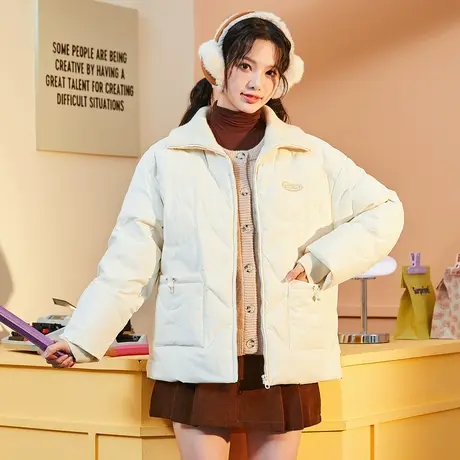 唐狮轻薄款羽绒服冬季女新短款假两件毛织冬装外套时尚保暖上衣图片