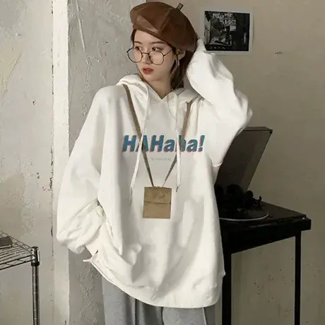 美式复古hiphop卫衣女2023春秋薄款宽松设计感小众上衣慵懒风外套图片