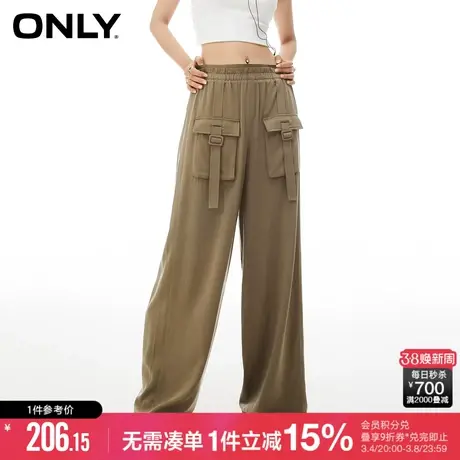 ONLY秋季宽松显瘦阔腿裤垂顺西装工装休闲裤女|123214035图片