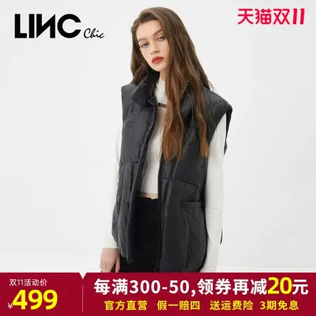 LINC金羽杰2023冬新款反季专柜断码清仓百搭轻薄短款羽绒服马甲女图片