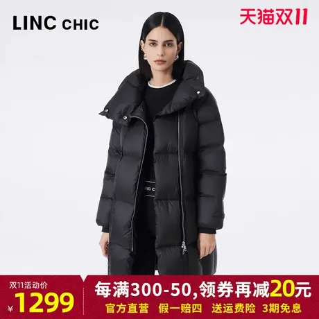 LINCCHIC金羽杰面包服2023秋冬新品超轻泡芙中长款立领羽绒服女图片