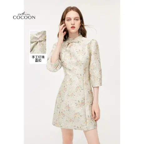 【附赠手包】MISSCOCOON新中式国风盘扣连衣裙女24春新款旗袍裙图片