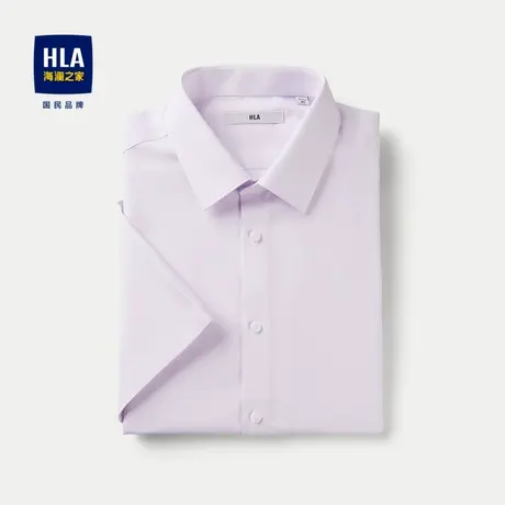 HLA/海澜之家商务绅士短袖正装衬衫2024春夏新凉感利落有型上衣男图片