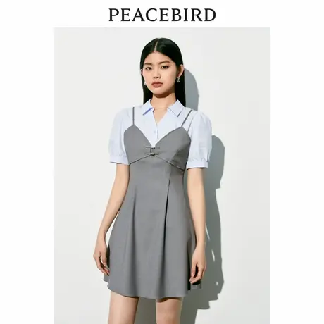 【商场同款】太平鸟女装年夏季新款撞色连衣裙A1FAD2281图片